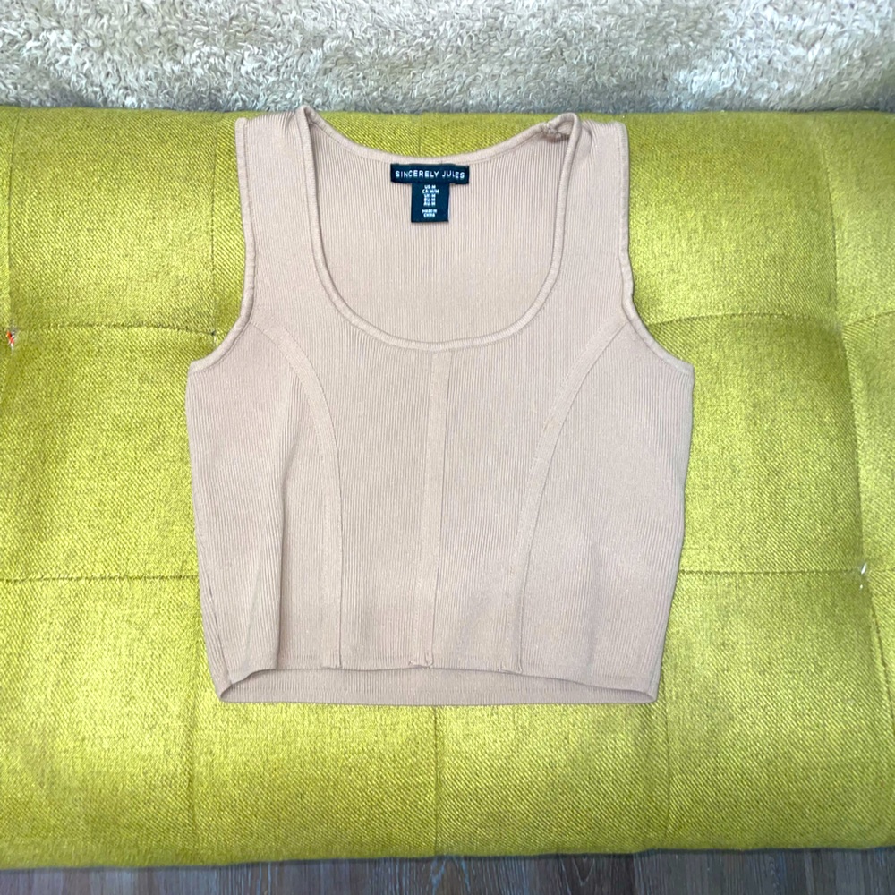 Sincerely Jules Brown Cropped Tank Top